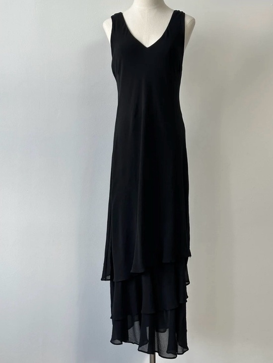 Regine Dresses & Skirts - vintage Regine Los Angeles Black  Chiffon Tiered Maxi Dress size M